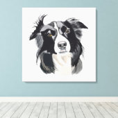 Toile Bordure noire et blanche Collie Nouvelle conceptio (Insitu (Plancher de Bois))