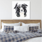 Toile Bordure noire et blanche Collie Nouvelle conceptio (Insitu(Chambre))