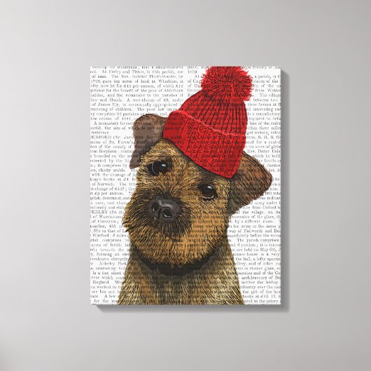 Toile Bordure Terrier avec Casquette roux (Recto)