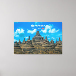 Toile Borobudur, Indonésie - Temple bouddhiste ancien