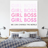 Toile Boss de fille rose moderne Meilleur cadeau de fill (Insitu(Chambre))