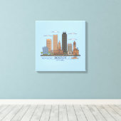 Toile Boston City Skyline, boston ma skyline (Insitu (Plancher de Bois))