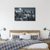 Toile Boston Harbour B&W Night Canvas (Insitu(Chambre))