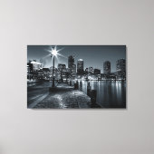 Toile Boston Harbour B&W Night Canvas (Recto)