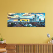 Toile Boston Massachusetts Downtown Skyline Panoramique (Insitu(Salon))