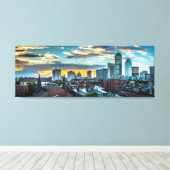 Toile Boston Massachusetts Downtown Skyline Panoramique (Insitu (Plancher de Bois))