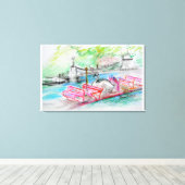 Toile Boston Swan Boat Sketch (Insitu (Plancher de Bois))