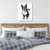 Toile Boston Terrier avec Rose dans la bouche (Insitu(Chambre))