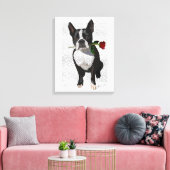 Toile Boston Terrier avec Rose dans la bouche (Insitu(Salon))