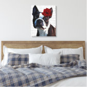 Toile Boston Terrier avec Rose sur Head (Insitu(Chambre))