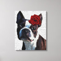 Boston Terrier avec Rose sur Head