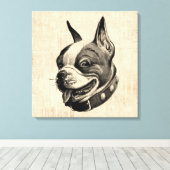 Toile Boston Terrier Chien adorable Chien animal de comp (Insitu (Plancher de Bois))