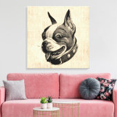 Toile Boston Terrier Chien adorable Chien animal de comp (Insitu(Salon))