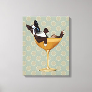 Toile Boston Terrier en verre à cocktail