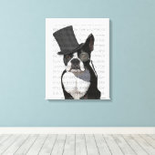 Toile Boston Terrier, Formal Hound et Casquette (Insitu (Plancher de Bois))