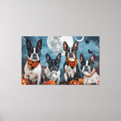 Toile Boston terrier Halloween Épouvantable (Recto)