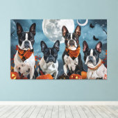 Toile Boston terrier Halloween Épouvantable (Insitu (Plancher de Bois))