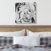 Toile Botanic Balance" Black & White Acrylic Wall Art  (Insitu(Chambre))