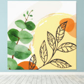 Toile Botanique Boho Green Orange (Insitu (Plancher de Bois))