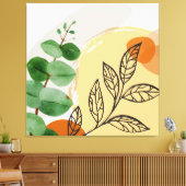 Toile Botanique Boho Green Orange (Insitu(Salon))