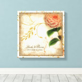 Toile Botanique Camellia Customisé Mariage personnalisé (Insitu (Plancher de Bois))