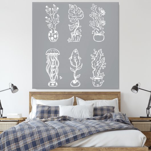 Toile Botanique fantaisiste (Insitu(Chambre))