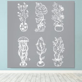 Toile Botanique fantaisiste (Insitu (Plancher de Bois))