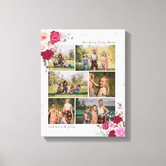 Toile Botanique molle Blanche Floral Maman 6 Photo Colla (Recto)