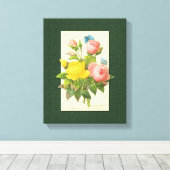 Toile Botanique Rose-Jaune (Insitu (Plancher de Bois))