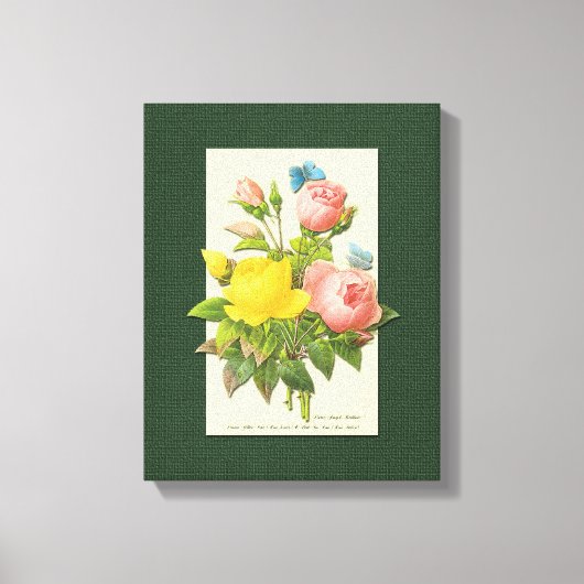 Toile Botanique Rose-Jaune (Recto)