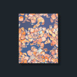 Toile Botaniques d'automne en Terre Neutres et Marine<br><div class="desc">Un design botanique audacieux de rosettes florales dans une riche palette de couleurs automnales de bleus et de beige.</div>