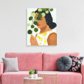 Toile Botany Portrait - Femme avec verdure (Insitu(Salon))