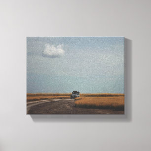 Toile Botswana Afrique Makgadikgadi Salines Voiture