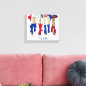 Toile Botte de cow-boy de mode du sud du Texas Bleu pers (Insitu(Salon))