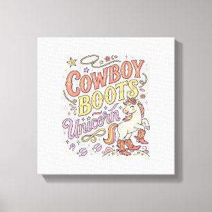 Toile Bottes de cowboy licorne Licorne Fantaisiste Zazzl
