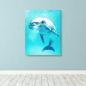 Toile Bottlenosed Dolphin Underwater (Insitu (Plancher de Bois))