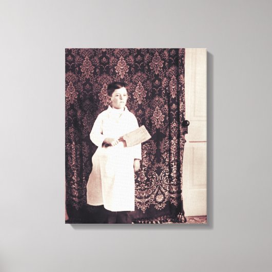 Toile Boucher garçon des années 1890 avec photo de casto (Recto)