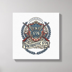 Toile Bouclier de bataille patriotique Sym inspiré de l'
