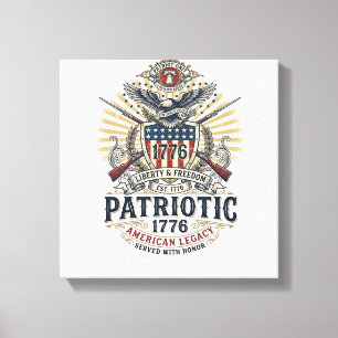 Toile Bouclier de bataille patriotique Sym inspiré de l'