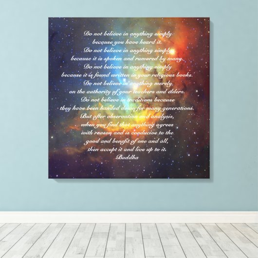 Toile Bouddha citation Ne croyez pas News Today (Insitu (Plancher de Bois))