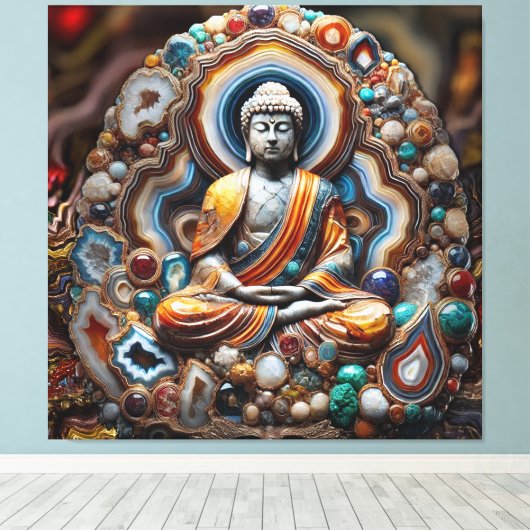 Toile Bouddha-Core-Géode (Insitu (Plancher de Bois))