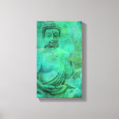 Toile Bouddha Jardin Zen dans les tons bleu et vert Canv (Recto)
