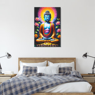 Toile Bouddha - Pleine conscience en fleurs