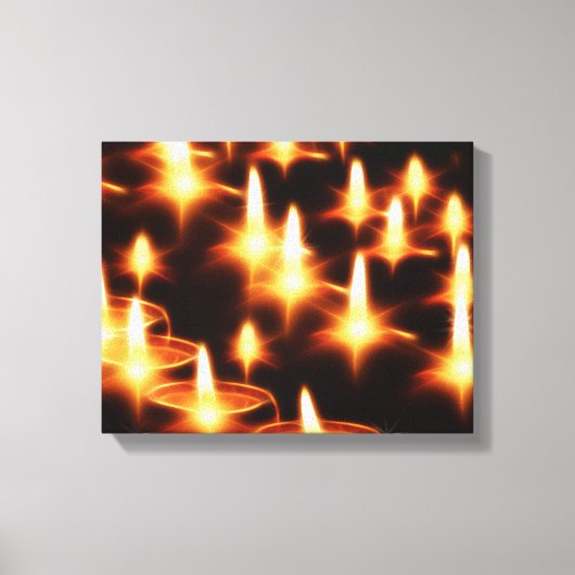 Toile Bougies illuminations soirée nuit noire Joyeux Noë (Recto)