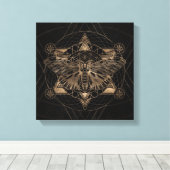 Toile Bouillon de régal en Géométrie Sacrée - Noir et Or (Insitu (Plancher de Bois))