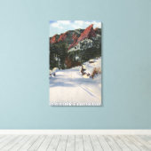 Toile Boulder, Colorado - Flatirons en hiver (Insitu (Plancher de Bois))