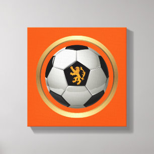 Toile Boule de football Pays-Bas, Lion hollandais sur or