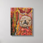 Toile Bouledogue dans un costume de chat, collage abstra (Recto)
