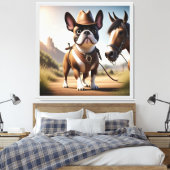 Toile Bouledogue français chapeau de cowboy Bouledogue f (Insitu(Chambre))