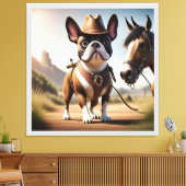 Toile Bouledogue français chapeau de cowboy Bouledogue f (Insitu(Salon))